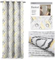 naktines uzuolaidos blackout - AmeliaHome Blackout Geometric Curtains Grey 140x245 - 3 nuotrauka
