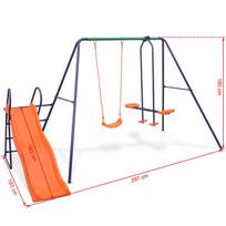 slides - Sūpynės VLX Swing Set with Slide 91359, mėlynos/žalios/oranžinės - 3 nuotrauka