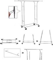 manekenas - Songmics Coat Rack Silver 129x55x172cm - 2 nuotrauka