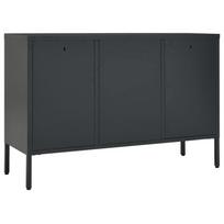 komoda sonine - Komoda VLX Steel and Tempered Glass, antracito, 105 x 35 x 70 cm - 6 nuotrauka