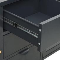 komoda sonine - Komoda VLX Steel and Tempered Glass, antracito, 105 x 35 x 70 cm - 8 nuotrauka