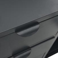 komoda sonine - Komoda VLX Steel and Tempered Glass, antracito, 105 x 35 x 70 cm - 9 nuotrauka