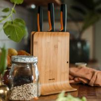 stovas peiliams - Virtuvinių peilių komplektas Fiskars Functional Form Bamboo Knife Set, 4 vnt. - 4 nuotrauka