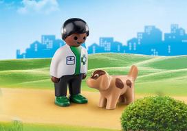konstruktorius dog - Playmobil 1.2.3 - Vet with Dog 70407 - 2 nuotrauka
