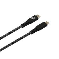 usb type c laidas - Tellur Green Data cable Type-C to Type-C 3A PD60W 1m nylon black - 1 nuotrauka