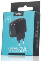 kroviklis universalus - Setty Universal USB Plug Travel Charger 2A Black - 2 nuotrauka