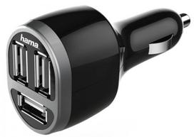 Hama 3 USB 5.2A Car Charger Black