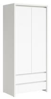 Black Red White Kaspian Wardrobe 90x200cm Matt White