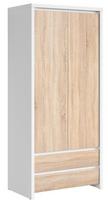 Black Red White Kaspian Wardrobe 90x200cm White&Sonoma Oak