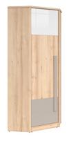 komodas spintos - Black Red White Namek Corner Wardrobe Beech/White/Grey - 2 nuotrauka