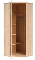komodas spintos - Black Red White Namek Corner Wardrobe Beech/White/Grey - 3 nuotrauka