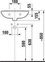 jika lyra praustuvo - Jika Small Washbasin Lyra Plus 45cm - 2 nuotrauka