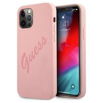 telefonas iphone pro max 12 - Guess "GUHCP12LLSVSPI Script Vintage Case iPhone 12 Pro Max" Pink - 1 nuotrauka