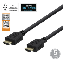 DELTACO Premium High Speed HDMI, 4K UHD,1.0m, juodas / HDMI-1010-K / 00100003