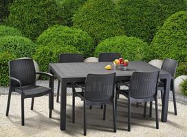 lauko stalai senukai - Lauko stalas Keter Melody Grey, 160 x 94 x 74 cm - 2 nuotrauka