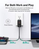 usb laidas 90 - AUEKY Omnia Mix 3 PA-B6S Maitinimo tinklo įkroviklis 1x USB 2x USB-C Power Delivery 3.0 90W Juoda - 3 nuotrauka