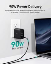 usb laidas 90 - AUEKY Omnia Mix 3 PA-B6S Maitinimo tinklo įkroviklis 1x USB 2x USB-C Power Delivery 3.0 90W Juoda - 5 nuotrauka
