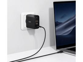 usb laidas 90 - AUEKY Omnia Mix 3 PA-B6S Maitinimo tinklo įkroviklis 1x USB 2x USB-C Power Delivery 3.0 90W Juoda - 7 nuotrauka
