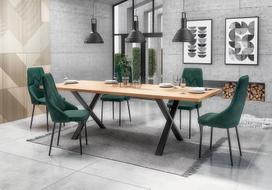 valgomasis stalas azuolo masyvo - Halmar Table Apex 120 Solid Wood Oak/Black - 2 nuotrauka