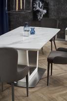 marmuro staliukas - Valgomojo stalas Halmar Blanco, baltas, 2000x900x760mm - 11 nuotrauka