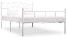 Lova VLX Metal 284519, balta, 208x147.5 cm, su grotelėmis