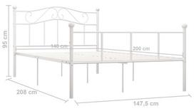 balta miegamojo lova - Lova VLX Metal 284519, balta, 208x147.5 cm, su grotelėmis - 6 nuotrauka