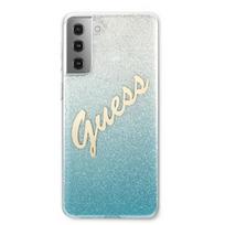 s21 telefonas samsung - Guess "GUHCS21LPCUGLSBL PC/ TPU Vintage Cover Galaxy S21 Ultra" Light Blue - 1 nuotrauka