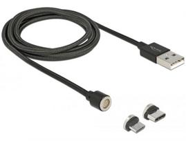 Delock Magnetic USB to Micro USB/USB-C Cable 1.1m