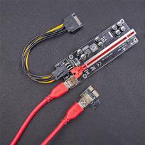 6pin sata - QOLTEC 55508 Riser PCI-E 1x - 16x - 2 nuotrauka