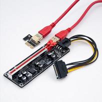 6pin sata - QOLTEC 55508 Riser PCI-E 1x - 16x - 4 nuotrauka