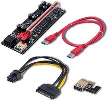 6pin sata - QOLTEC 55508 Riser PCI-E 1x - 16x - 6 nuotrauka