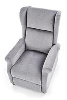 masazo foteliai - Fotelis Halmar Agustin-M With Massage Function, pilkas, 75 cm x 92 cm x 107 cm - 3 nuotrauka