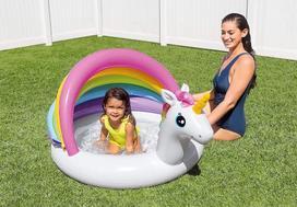 baseino ratas - Intex Baby Pool Unicorn White / Colorful, Age 1-3, 127 x 102 x 69 cm - 2 nuotrauka