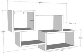 balta knygu lentyna - Pakabinama lentyna Kalune Design Ayder, balta/pilka - 3 nuotrauka