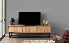 40 tv stovas - TV staliukas Kalune Design Tilsim 180 cm, rudas/juodas - 4 nuotrauka