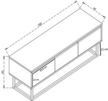 40 tv stovas - TV staliukas Kalune Design Tilsim 180 cm, rudas/juodas - 6 nuotrauka