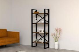 ruda knygu lentyna - Pastatoma lentyna Kalune Design Alaro, ruda/juoda - 3 nuotrauka