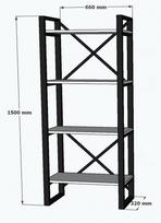 ruda knygu lentyna - Pastatoma lentyna Kalune Design Alaro, ruda/juoda - 4 nuotrauka