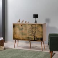 komoda 120 - Komoda Kalune Design 863 (VII), 120 cm, ąžuolo/smėlio spalvos - 4 nuotrauka