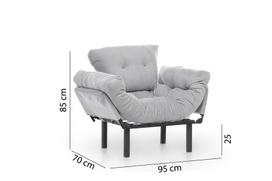 fotelis hanah - Išskleidžaiamas fotelis Kalune Design Nitta Single, pilkas - 9 nuotrauka