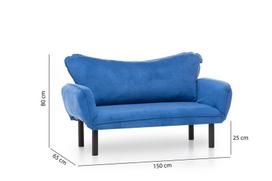 melyna sofa lova - Sofa Kalune Design Chatto, mėlyna - 9 nuotrauka