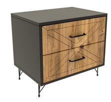 Naktinis staliukas Kalune Design Felicita, pilkas/rudas
