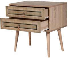 stalas 60 40 - Naktinis staliukas Kalune Design 869, 61 cm, ąžuolo/šviesiai žalios spalvos - 3 nuotrauka