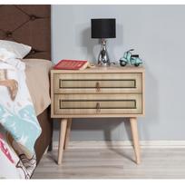 stalas 60 40 - Naktinis staliukas Kalune Design 869, 61 cm, ąžuolo/šviesiai žalios spalvos - 5 nuotrauka