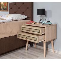 stalas 60 40 - Naktinis staliukas Kalune Design 869, 61 cm, ąžuolo/šviesiai žalios spalvos - 6 nuotrauka