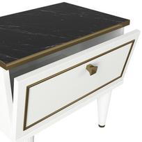 naktiniai staliukai juodi - Naktinis staliukas Kalune Design Ravenna, baltas/juodas - 3 nuotrauka