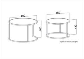 2 ju kavos staliuku komplektas - 2-jų staliukų komplektas Kalune Design Tambur, baltas - 7 nuotrauka
