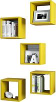 Pakabinama lentyna Kalune Design Box Cube, geltona