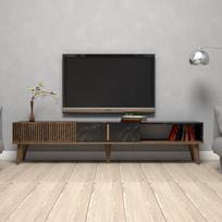 graikiniai riesutai - Kalune Design Televizoriaus staliukas Milan - Walnut, Juodas - 2 nuotrauka