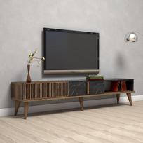 graikiniai riesutai - Kalune Design Televizoriaus staliukas Milan - Walnut, Juodas - 3 nuotrauka
